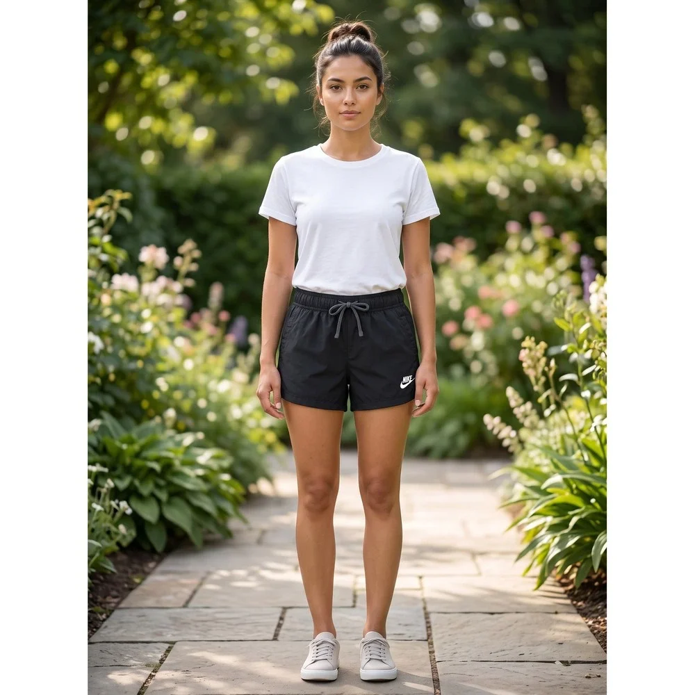 Nike Sportswear Women Black Athletic Running Shorts Elastic Waist RN 56323